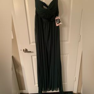 Emerald green convertible chiffon dress from Birdy grey